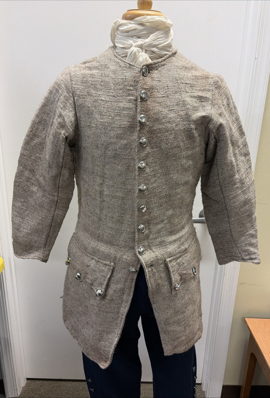 Repro 18th Century Natural colored Jean cloth Sleeved Waistcoat/Frock SZ 42"