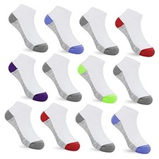 12 Pairs Kid Breathable Athletic Ankle Socks Boys Girls 6-8 Years Multicolor02