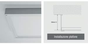 Kit plafoniera per pannelli LED 60x60 cm - spessore plafone 50 mm