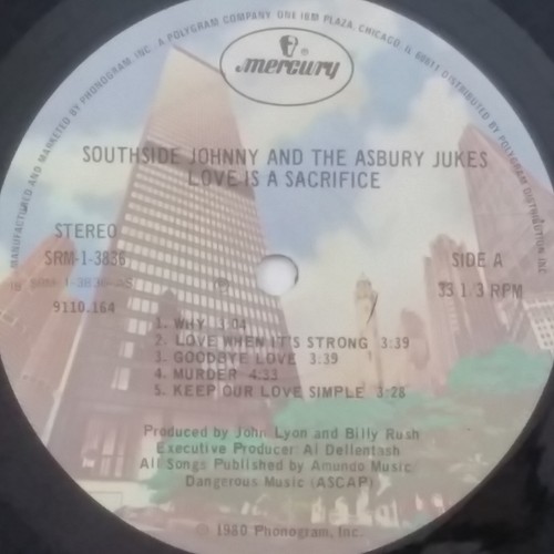 SOUTHSIDE JOHNNY & ASBURY JUKES Love Is A Sacrifice SRM13836 LP Vinyl VG++ - Picture 4 of 4