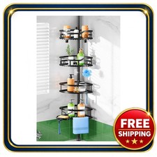 Shower Caddy Tension Pole Rustproof 4-Tier Corner Organizer