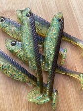 4.25” G Swim Bait Hand Poured Soft Plastic  Green Back SunFish