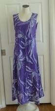 OSKA Yisha 100% Linen Purple Chalk Floral Asym Midaxi Dress Sz 2 = 8/10 S M $599