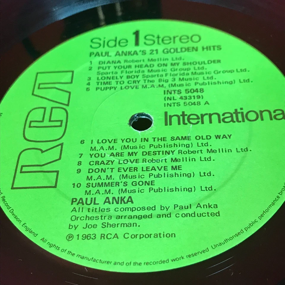 PAUL ANKA Paul Anka's 21 Golden Hits - 1980 UK vinyl LP Diana Best Of Lonely Boy - Image 4 of 4