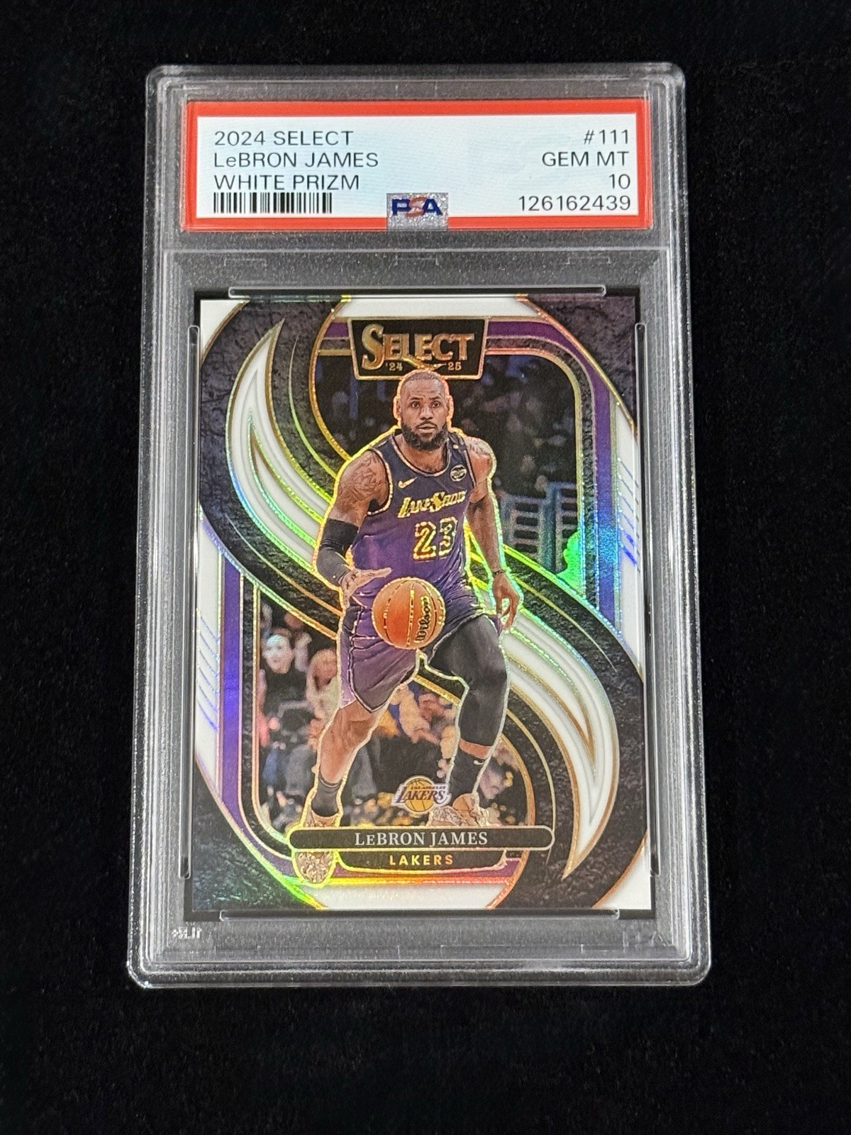 LeBron James 2024 Select Premier Level #111 White Prizm #’d/149 PSA 10 GEM MINT