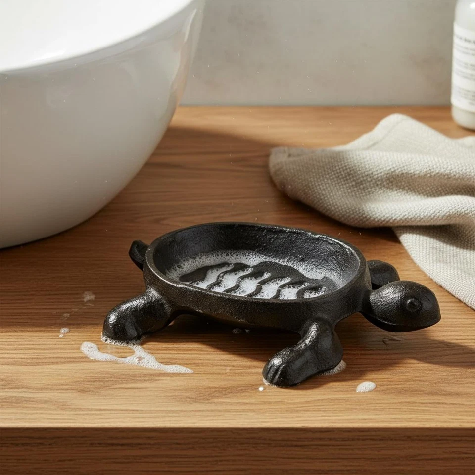Porte-Savon Apparence Rétro Porte-Savon En Fonte Design Vintage pour Lavabo - Photo 4/4