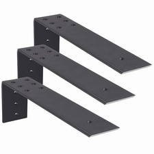 16" Countertop Support Brackets 3-Pack Heavy Duty Iron Floating Shelf Brackets
