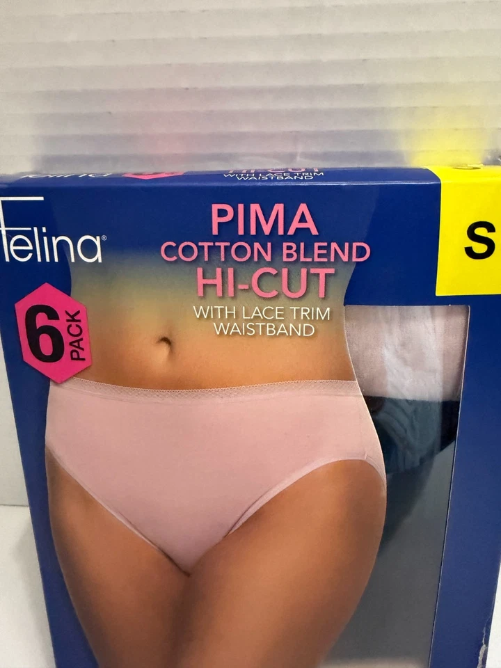 Felina Pima 棉混纺高帮蕾丝装饰腰带 6 件装小号全新! — 第 3/4 张图片