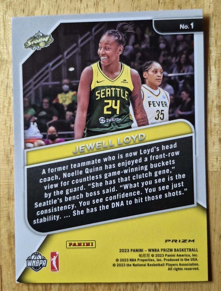 Jewell Loyd | 2023 Panini Prizm WNBA Get Hyped Green #1 Seattle Storm - Image 2 of 2