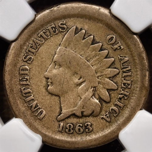 1863 Civil War Date Indian cent, NGC VG10, Mint Error, Broadstruck, nice! DKRC