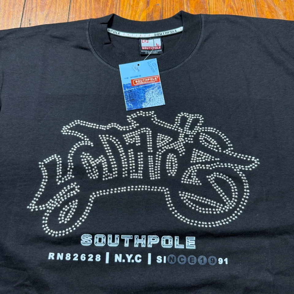 全新 复古 Southpole 衬衫 男式 大号 Deadstock NYC 嘻哈涂鸦 Y2K — 第 2/4 张图片