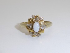 333 Gold Ring 8K Gelbgold  Opal Diamant Verlo...