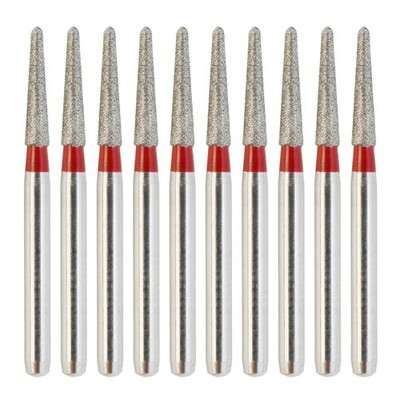 Dental Diamond Burs FG Round End Taper Bur Fine Grit Red 856/016F High Speed