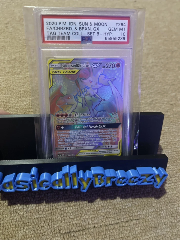 2020 P.M. IND. Sun & Moon FA/Charizard & Braxien. GX Tag Team Gem Mint 10 - Image 2 of 4