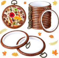 15 Pcs 3 Inch Embroidery Hoop Frame Set Decorative Imitated Wood Embroidery Hoop