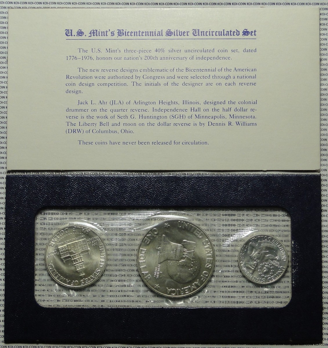 United States mint 1776-1976 bicentennial original 3 silver coin