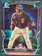 2023 Bowman Draft Chrome 1st Aqua Lunar Crater Refractor /125 Luke Shliger