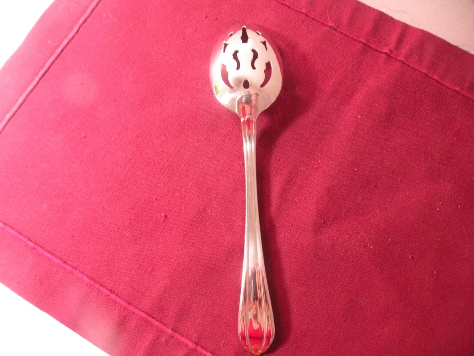 Gorham GOLDEN MELON BUD Pierced Serving Spoon Stainless 18/8 Gold Tip 8 3/4" - Image 4 of 4