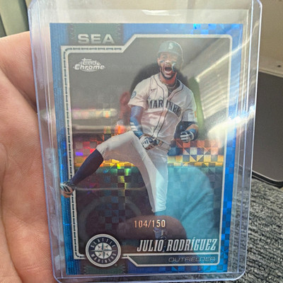 Topps 2025 Chrome Julio Rodríguez Seattle Mariners #149 Blue X-Fractor /150