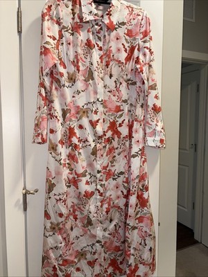 Ming Wang Floral Shirt Dress Size S