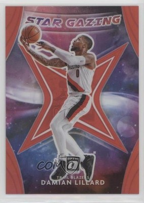 2020-21 Panini Donruss Optic Star Gazing Red Prizm 72/99 Damian Lillard #7 0bt4