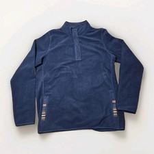 Pendleton 1/4 Zip Pullover Sweater Mens Large Navy Southwestern Pockets Vintage