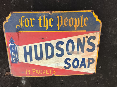 #ad PORCELAIN HUDSON SOAP ENAMEL SIGN 36X24 INCHES $359.99