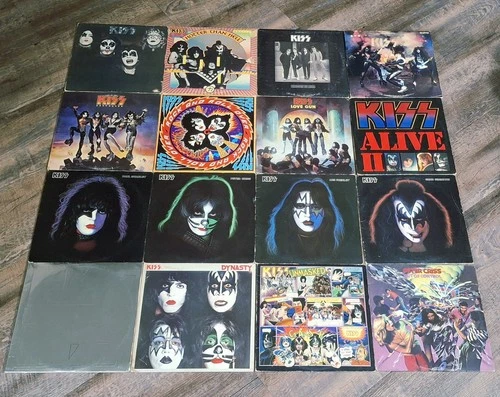 KISS Huge LP Record LOT Promo Live Misprint Aucoin Poster Solo '78 Ace TEARDROP