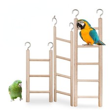 1pc 3/4/5/6 Ladder Wooden Bird Ladder Budgie Canary Hamster Rodent Cage Ladders
