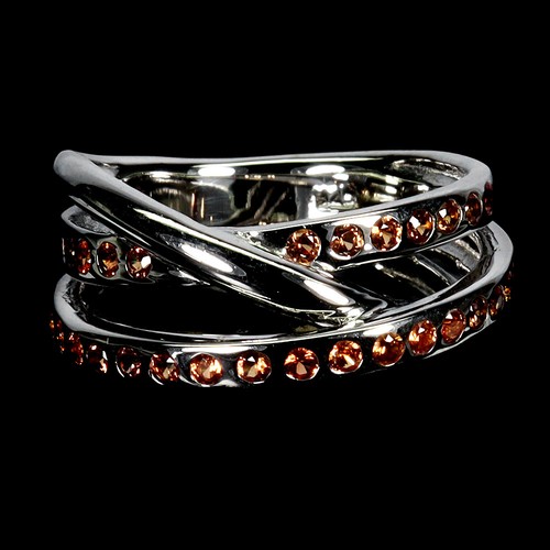 925 Sterling Silver Ring Sapphire Round Diamond Cut Gemstone Jewelry Size 7.5