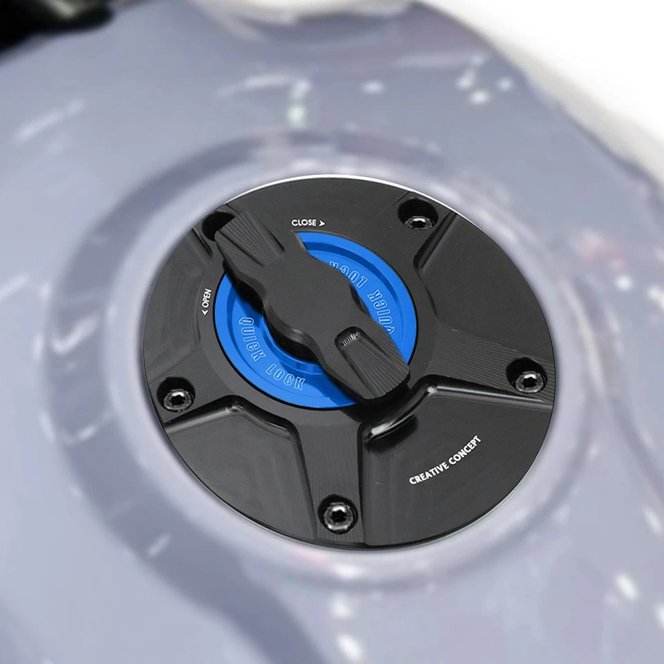 Tapa de tanque de gasolina CNC azul sin llave para Ducati 848 y 1098 y 1198 todo el año Foto 4 de 4