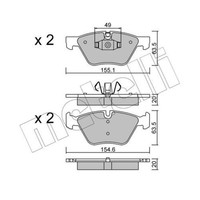 Metelli BremsbeläGe Bremsbelegsatz Vorne System Ate - Teves FüR BMW 3Er 1Er