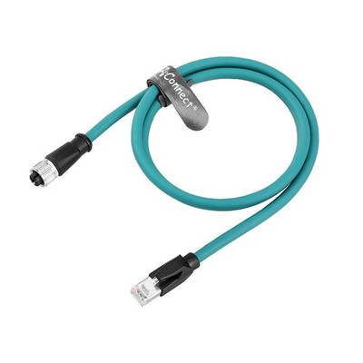 Industrial Ethernet Cable M12 X-Code 8Pin Female to RJ45 Cat6A for Cognex PLC 2m
