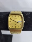 Vintage SEIKO MENS WATCH Gold Square Face Quartz Works, Needs Battery