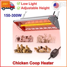 Chicken Coop Heater, Large Infrared Heat Lamp For Poultry, 2 Levels, 150-300W