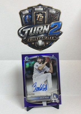 2025 Bowman Draft - Chrome Prospect Autographs Zach Root #CPA-ZR Purple...