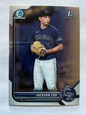 2022 Bowman Chrome Draft JACKSON COX 1st Bowman RC Colorado ROCKIES #BDC-174