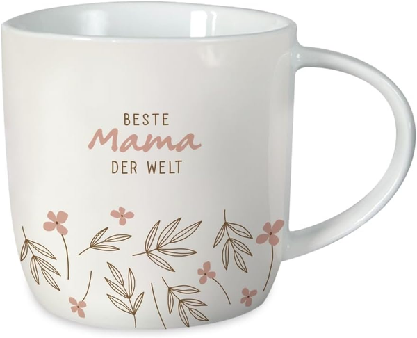 Kaffeetasse Mit Spruch 300 Ml Porzellan Tasse Beste Mama Der Welt, Weiß-image
