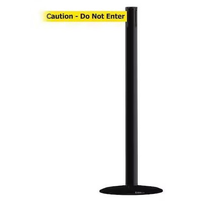 Tensabarrier 889B-33-33-Max-No-Yax-C Barrier Post With Belt, Black, 13 Ft