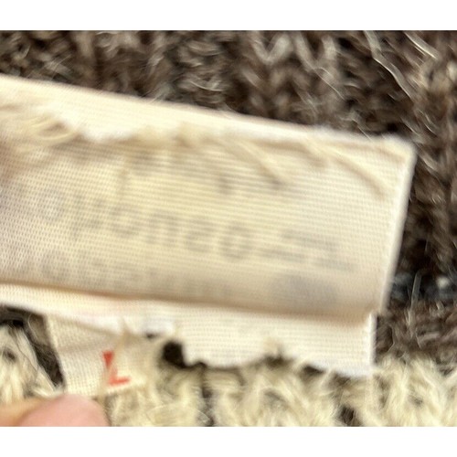 Vtg Sheepskin Warehouse Sweater L Great Britain Hand Framed Chunky Brown Crew - Picture 6 of 8