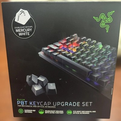 Razer PBT Keycap Upgrade Set Mercury White Doubleshot US Tested