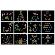 Christmas Theme - Pattern Refill Sheets for Lite Brite Ultimate Classic 12 Pack
