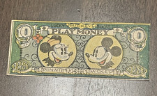 Lucky Bucks Play Money 1930 s Disney Mickey Mouse Minnie 10 P. M. Bucks
