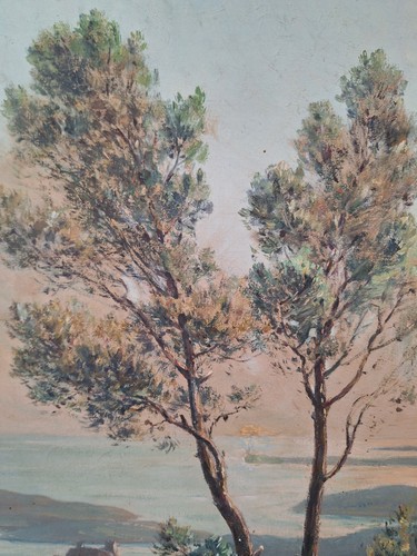 peinture ancienne hst Village D’èze "Vue De La Grande Corniche"1935 Paul Servais - Photo 10 sur 12