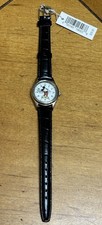 Vintage Disney Parks Mickey Mouse Quartz Watch W/ Black Leather Band NWT