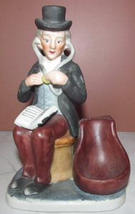 Vintage Figural Pipe Holder Stand Porcelain Doctor w/ Stethoscope Ceramic 5.5"