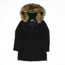 Naf Naf Womens Wool Blend Parka Coat Black Uk 8
