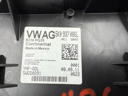 12 VOLKSWAGEN JETTA GLI MK6 TIGUAN BCM BODY CONTROL MODULE 11-13 5K0937086L - Picture 10 of 11