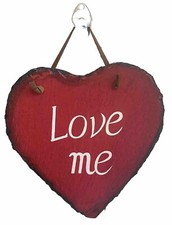 Wall Home Decor LOVE ME Heart Ruffled Edges Heavy Red 8 x 8
