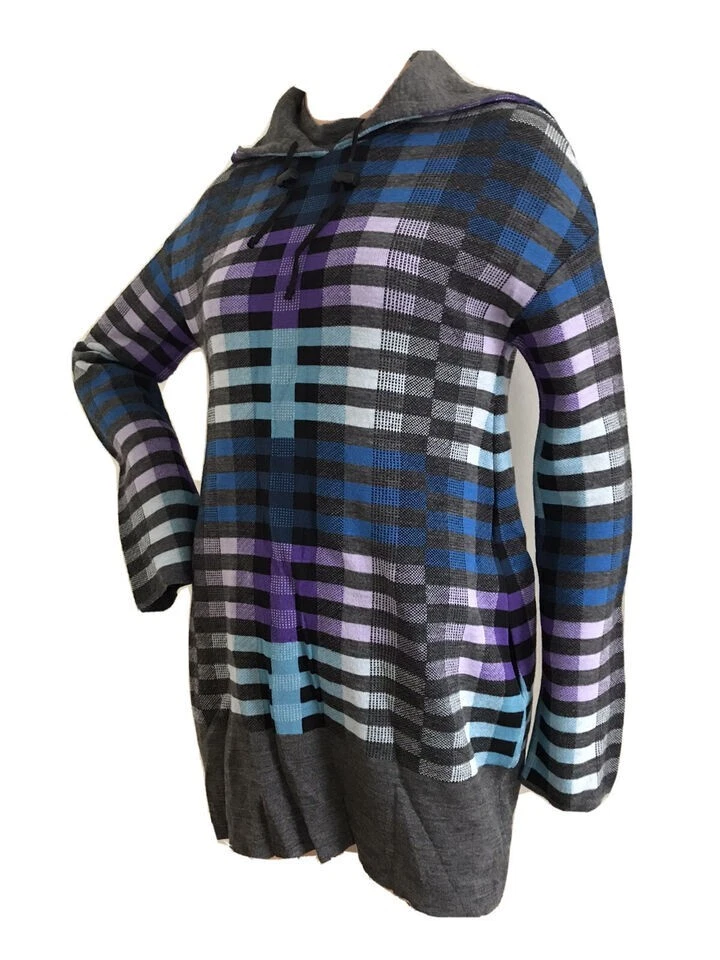 MINI VESTIDO CON CAPUCHA LOUISE GOLDIN TOPSHOP 100% LANA L REINO UNIDO 12-14 EU 40-42 NUEVO CON ETIQUETAS RARO Foto 3 de 4